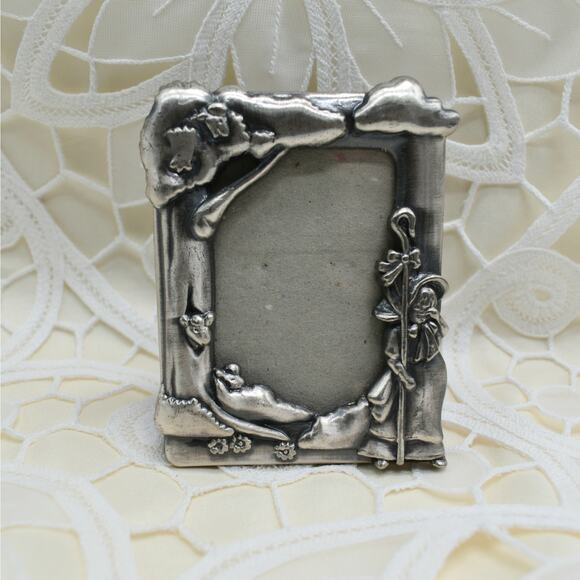 Little Bo Peep nursery rhyme mini silver standing baby picture photo frame - Picture 1 of 7